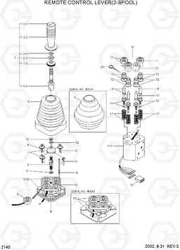 2140 REMOTE CONTROL LEVER(2-SPOOL) HL720-3, Hyundai