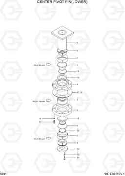 5031 CENTER PIVOT PIN(LOWER) HL720-3, Hyundai