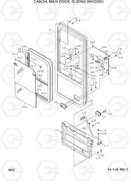 5052 CAB(3/4, MAIN DOOR, SLIDING WINDOW) HL720-3, Hyundai