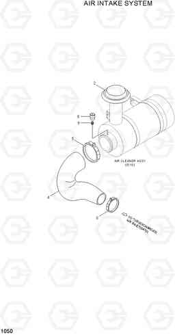 1050 AIR INTAKE SYSTEM HL720-3(#0053-), Hyundai