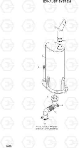 1060 EXHAUST SYSTEM HL720-3(#0053-), Hyundai