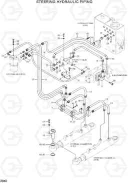 2040 STEERING HYDRAULIC PIPING HL720-3(#0053-), Hyundai