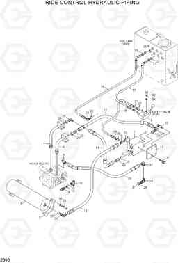 2090 RIDE CONTROL HYDRAULIC PIPING HL720-3(#0053-), Hyundai