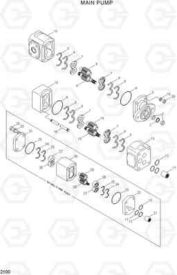 2100 MAIN PUMP HL720-3(#0053-), Hyundai
