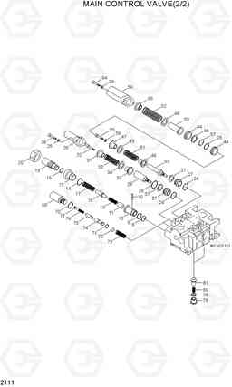 2111 MAIN CONTROL VALVE(2/2) HL720-3(#0053-), Hyundai