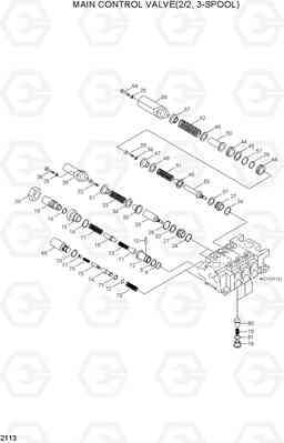 2113 MAIN CONTROL VALVE(2/2, 3-SPOOL) HL720-3(#0053-), Hyundai