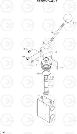 2160 SAFETY VALVE HL720-3(#0053-), Hyundai