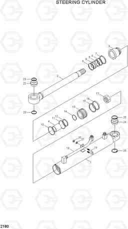 2180 STEERING CYLINDER HL720-3(#0053-), Hyundai