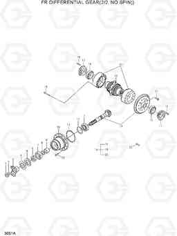 3051A FR DIFFERENTIAL GEAR(2/2, NO SPIN) HL720-3(#0053-), Hyundai