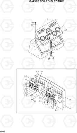 4042 GAUGE BOARD ELECTRIC HL720-3(#0053-), Hyundai