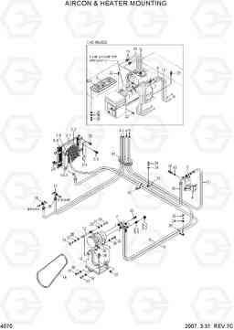 4070 AIRCON & HEATER MOUNTING HL720-3(#0053-), Hyundai