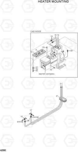 4090 HEATER MOUNTING HL720-3(#0053-), Hyundai