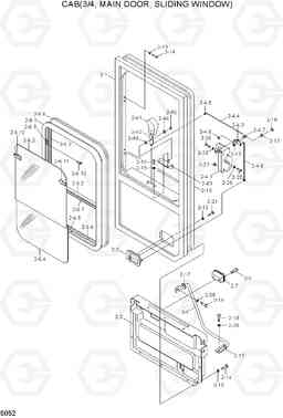 5052 CAB(3/4, MAIN DOOR, SLIDING WINDOW) HL720-3(#0053-), Hyundai