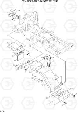 5120 FENDER & MUD GUARD GROUP HL720-3(#0053-), Hyundai