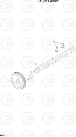 8050 VALVE TAPPET HL720-3(#0053-), Hyundai