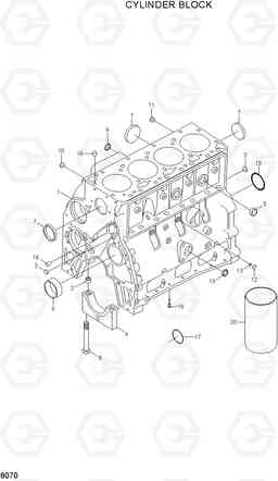 8070 CYLINDER BLOCK HL720-3(#0053-), Hyundai