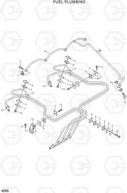 8260 FUEL PLUMBING HL720-3(#0053-), Hyundai