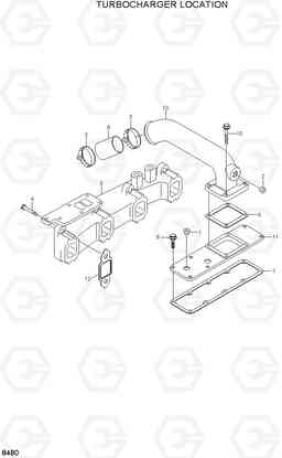 8480 TURBOCHARGER LOCATION HL720-3(#0053-), Hyundai
