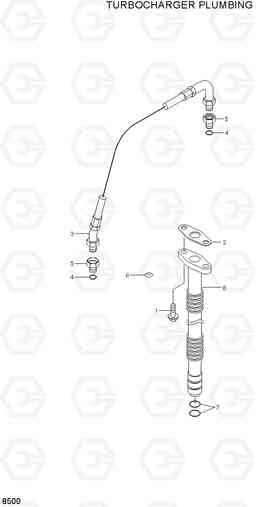 8500 TURBOCHARGER PLUMBING HL720-3(#0053-), Hyundai