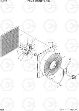 1031 FAN & MOTOR ASSY HL730-7, Hyundai