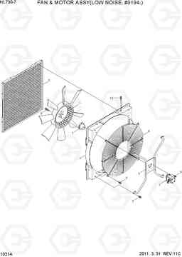 1031A FAN & MOTOR ASSY(LOW NOISE, #0194-) HL730-7, Hyundai