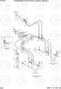 3061 STEERING HYDRAULIC PIPING 2(DUAL PEDAL) HL730-7, Hyundai