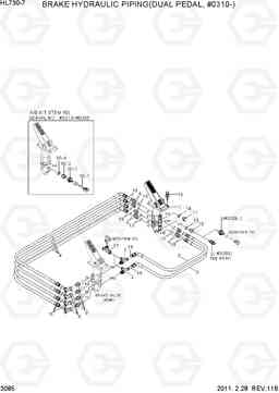 3085 BRAKE HYDRAULIC PIPING(DUAL PEDAL) HL730-7, Hyundai