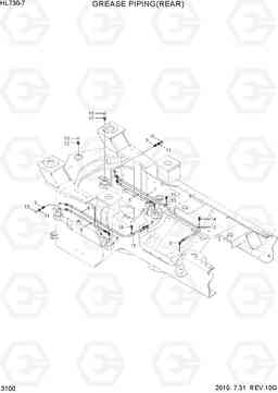 3100 GREASE PIPING(REAR) HL730-7, Hyundai