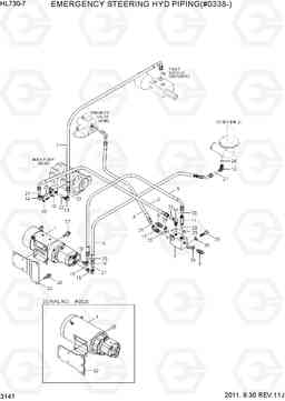 3141 EMERGENCY STEERING HYD PIPING(#0338-) HL730-7, Hyundai