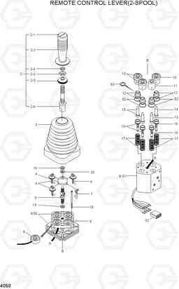 4050 REMOTE CONTROL LEVER(2-SPOOL) HL730-7, Hyundai