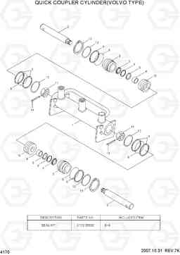 4170 QUICK COUPLER CYLINDER(VOLVO TYPE) HL730-7, Hyundai