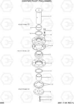 5040 CENTER PIVOT PIN(LOWER) HL730-7, Hyundai