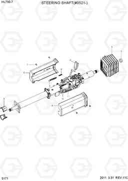 5171 STEERING SHAFT(#0521-) HL730-7, Hyundai