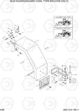 5180 MUD GUARD(SQUARE COWL TYPE) HL730-7, Hyundai