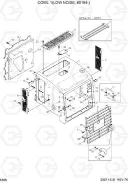 5206 COWL 1(LOW NOISE, #0194-) HL730-7, Hyundai