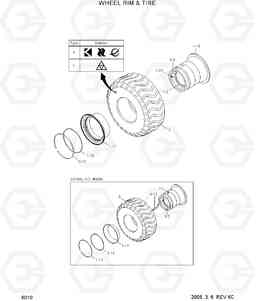 6010 WHEEL RIM & TIRE HL730-7, Hyundai