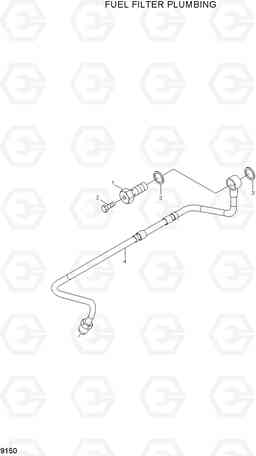 9150 FUEL FILTER PLUMBING HL730-7, Hyundai