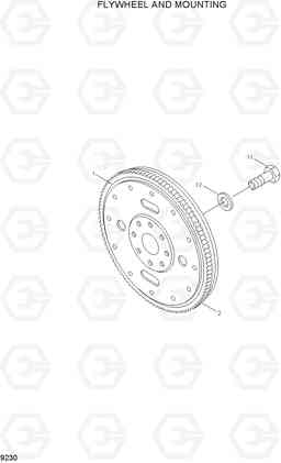 9230 FLYWHEEL AND MOUNTING HL730-7, Hyundai