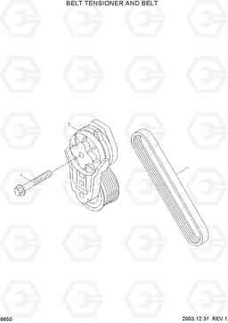 9650 BELT TENSIONER AND BELT HL730-7, Hyundai