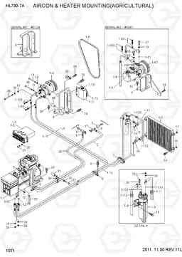 1071 AIRCON & HEATER MOUNTING(AGRICULTURAL) HL730-7A, Hyundai