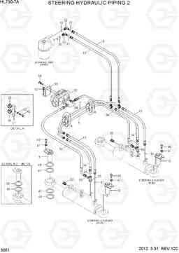 3051 STEERING HYDRAULIC PIPING 2 HL730-7A, Hyundai