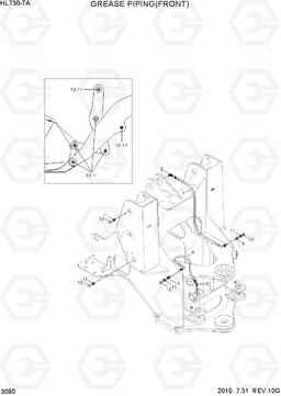 3090 GREASE PIPING(FRONT) HL730-7A, Hyundai