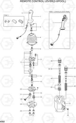 4050 REMOTE CONTROL LEVER(2-SPOOL) HL730-7A, Hyundai