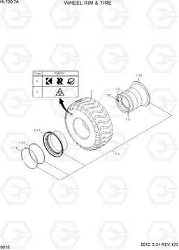 6010 WHEEL RIM & TIRE HL730-7A, Hyundai