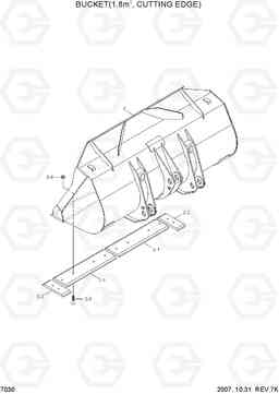 7030 BUCKET(1.8M3, CUTTING EDGE) HL730-7A, Hyundai