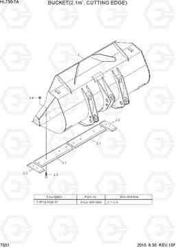 7031 BUCKET(2.1M3, CUTTING EDGE) HL730-7A, Hyundai