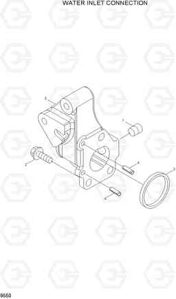 9550 WATER INLET CONNECTION HL730-7A, Hyundai