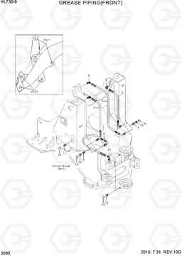 3090 GREASE PIPING(FRONT) HL730-9, Hyundai