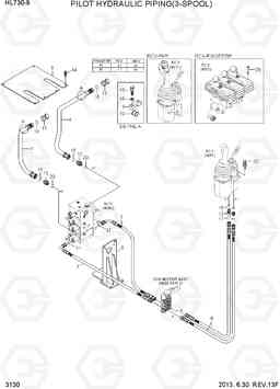 3130 PILOT HYDRAULIC PIPING(3-SPOOL) HL730-9, Hyundai