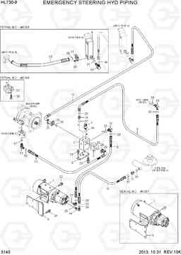 3140 EMERGENCY STEERING HYD PIPING HL730-9, Hyundai